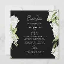 Zwart Witte Hortensia Vierkante Bruidsdouche