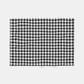 Zwart-witte houndstooth fleece deken (Voorkant (Horizontaal))