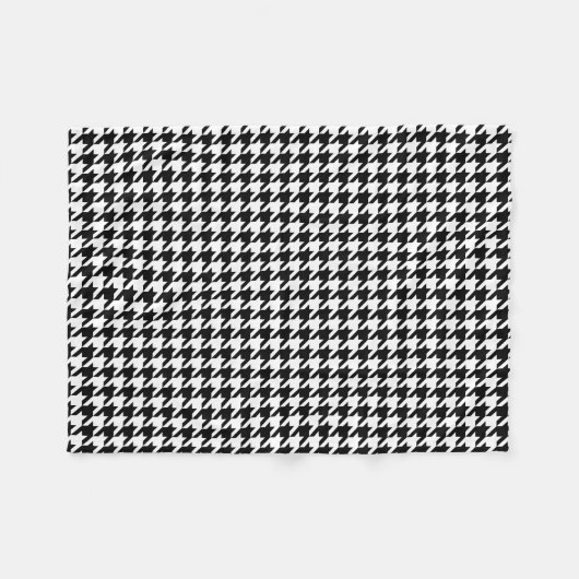 Zwart-witte houndstooth fleece deken (Voorkant (Horizontaal))