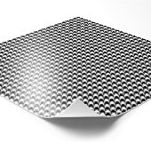 Zwart Witte Houndstooth Geruite Stof Foto Afdruk (Hoek)