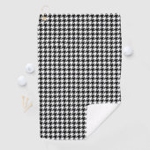 Zwart Witte Houndstooth Geruite Stof Golfhanddoek (Insitu)