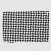 Zwart Witte Houndstooth Geruite Stof Golfhanddoek (Horizontaal)