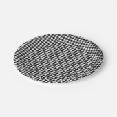 Zwart Witte Houndstooth Geruite Stof Papieren Bordje (Gekanteld)