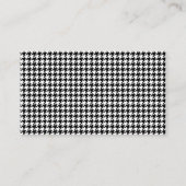 Zwart Witte Houndstooth Geruite Stof Plaatskaartje (Achterkant)
