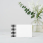 Zwart Witte Houndstooth Geruite Stof Plaatskaartje (Staand voorkant)
