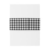 Zwart Witte Houndstooth Geruite Stof Uitnodigingen Wikkel (Achterkant Voorbeeld)