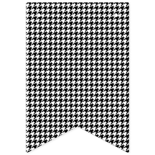 Zwart Witte Houndstooth Geruite Stof Vlaggetjes (Eerste vlag)