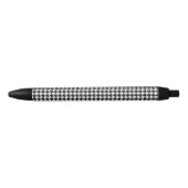 Zwart Witte Houndstooth Geruite Stof Zwarte Inkt Pen (Voorkant)