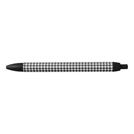 Zwart Witte Houndstooth Geruite Stof Zwarte Inkt Pen (Voorkant)