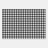 Zwart-witte houndstooth inpakpapier vel (Voorkant)