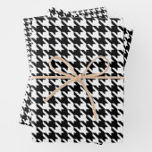 Zwart-witte houndstooth inpakpapier vel (In situ)