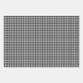 Zwart-witte houndstooth inpakpapier vel (Voorkant 3)