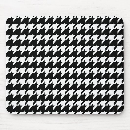 Zwart-witte houndstooth muismat (Voorkant)