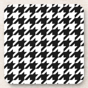 Zwart Witte Houndstooth Rut Bier Onderzetter