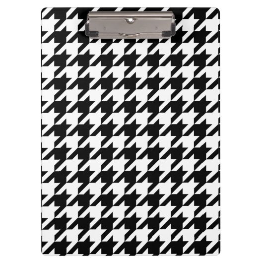 Zwart Witte Houndstooth Rutpatroon Klembord (Voorkant)