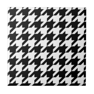 Zwart-witte Houndstooth Tegeltje