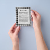 Zwart Witte Houndstooth Tissue Abstracte Figuren Flyer (Hand)