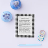 Zwart Witte Houndstooth Tissue Abstracte Figuren Flyer (Enkel)