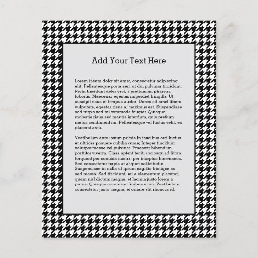 Zwart Witte Houndstooth Tissue Abstracte Figuren Flyer (Voorkant)