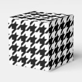 Zwart Witte Houndstooth Weefsel Abstracte Figuren Bedankdoosjes (Voorkant Zijde)