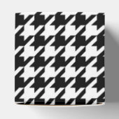 Zwart Witte Houndstooth Weefsel Abstracte Figuren Bedankdoosjes (Bovenkant)