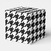 Zwart Witte Houndstooth Weefsel Abstracte Figuren Bedankdoosjes (Achterkant)