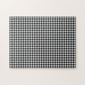 Zwart Witte Houndstooth Weefsel Abstracte Figuren Legpuzzel (Horizontaal)