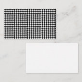 Zwart Witte Houndstooth Weefsel Abstracte Figuren Visitekaartje (Voorkant / Achterkant)