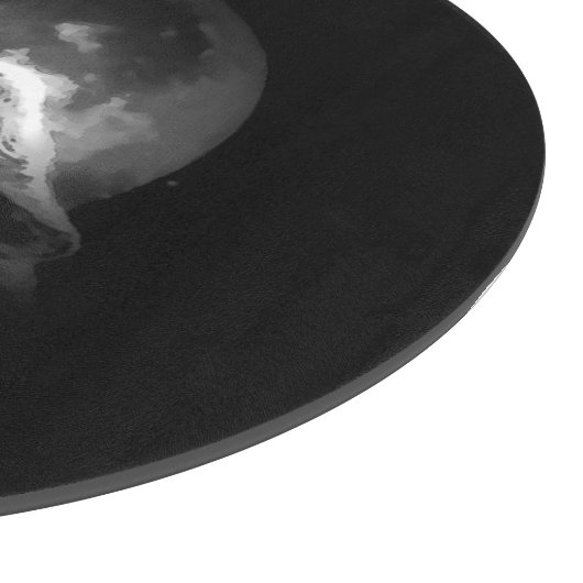 Zwart-witte howling Wolf & Moon Snijplank (Hoek)