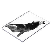 Zwart Witte Huilende Wolf Notitieboek (Linkerzijde)