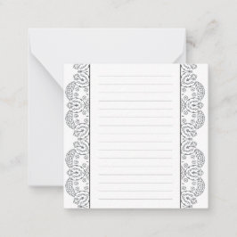 Zwart-witte huizen grenzen aan lijnen notitiekaartje