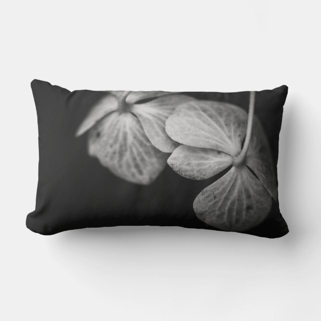 Zwart-witte hydrangea Pillow Kussen (Voorkant)