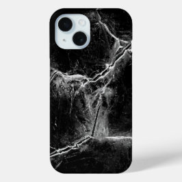 Zwart-witte IJskracks Foto iPhone 15 Case