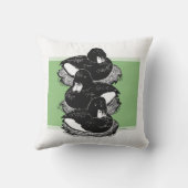 Zwart-witte illustratie van eenden buitenkussen (Achterkant)