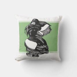 Zwart-witte illustratie van eenden buitenkussen