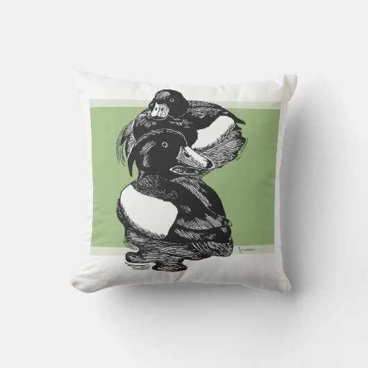 Zwart-witte illustratie van eenden buitenkussen (Voorkant)