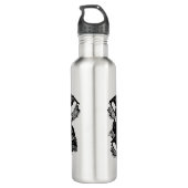 Zwart-witte illustratie van eenden waterfles (Achterkant)