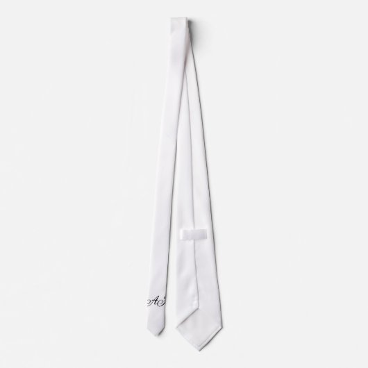 Zwart Witte Initialen Groomsmen Monogram Stropdas (Achterkant)