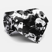 Zwart-witte INK SPLASHT naadloos patroon Stropdas (Opgerold)