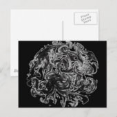 Zwart-witte inkt briefkaart (Voorkant / Achterkant)