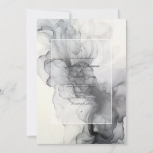 Zwart-witte inkt bruiloft kaart