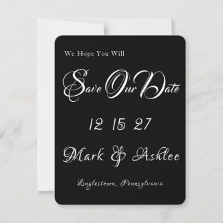 Zwart Witte Inkt Save the Date Foto Kaart