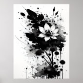 Zwart-witte inkt Trendy Modern Art Design Poster (Voorkant)