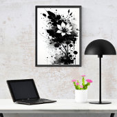 Zwart-witte inkt Trendy Modern Art Design Poster