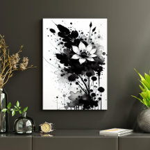 Zwart-witte inkt Trendy Modern Art Design