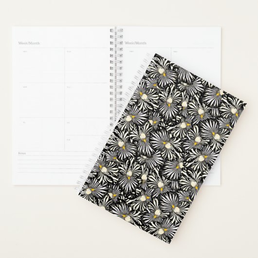 Zwart-witte irisbloem planner (Display)