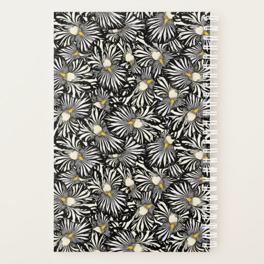 Zwart-witte irisbloem planner (Achterkant)