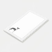 Zwart-witte Italiaanse Greyhound-hond met poten Post-it® Notes (Schuin)