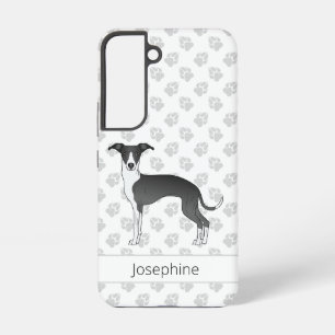 Zwart-witte Italiaanse Greyhound-hond met poten Samsung Galaxy Hoesje