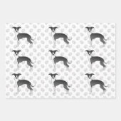 Zwart-witte Italiaanse grijze honden met poten Inpakpapier Vel (Voorkant 2)
